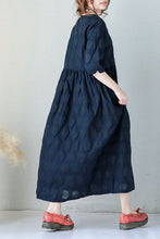 Load image into Gallery viewer, Blue Plus Size Casual Cotton Linen Dresses For Women Q9043 - FantasyLinen