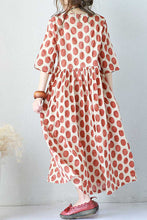 Load image into Gallery viewer, Red Big Points Cotton Summer dresses For Women Q670