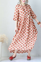 Load image into Gallery viewer, Red Big Points Cotton Summer dresses For Women Q670