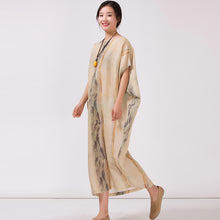 Load image into Gallery viewer, Women's Elegant Loose Plus Size Ramie Maxi Dress