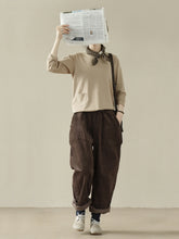 Load image into Gallery viewer, Cotton Casual Round Women Blouse