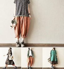 Load image into Gallery viewer, Gray and Orange Purple Turnip Pants Causal Linen Long Pants women Clothes LR465 - FantasyLinen