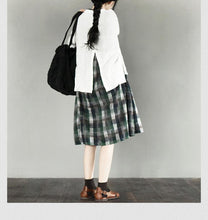 Load image into Gallery viewer, Green Square Maxi Size Dress Plus Size Fashion Women Clothes - FantasyLinen