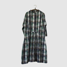 Load image into Gallery viewer, Green Square Maxi Size Dress Plus Size Fashion Women Clothes - FantasyLinen