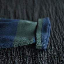 Load image into Gallery viewer, Green Stripe Long Cotton Top Loose Sweater Dress Women Clothes S230A - FantasyLinen