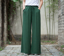 Load image into Gallery viewer, Wide Leg Linen Pants Summer Linen Pants For Women FantasyLinen
