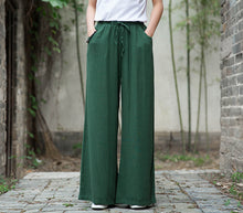 Load image into Gallery viewer, Wide Leg Linen Pants Summer Linen Pants For Women FantasyLinen