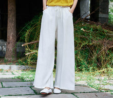 Load image into Gallery viewer, Wide Leg Linen Pants Summer Linen Pants For Women FantasyLinen