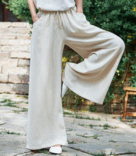 Load image into Gallery viewer, Wide Leg Linen Pants Summer Linen Pants For Women FantasyLinen