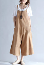 Load image into Gallery viewer, FantasyLinen Linen Casual Loose Overalls, Cotton Plus Size Jumpsuit P10010 - FantasyLinen