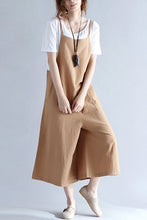 Load image into Gallery viewer, FantasyLinen Linen Casual Loose Overalls, Cotton Plus Size Jumpsuit P10010 - FantasyLinen