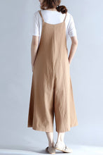 Load image into Gallery viewer, FantasyLinen Linen Casual Loose Overalls, Cotton Plus Size Jumpsuit P10010 - FantasyLinen