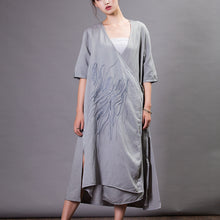 Load image into Gallery viewer, Vintage Embroidered V-Neck Cardigan Dress For Women