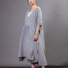 Load image into Gallery viewer, Vintage Embroidered V-Neck Cardigan Dress For Women