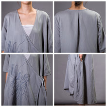 Load image into Gallery viewer, Vintage Embroidered V-Neck Cardigan Dress For Women