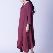 Load image into Gallery viewer, Irregular Sweep Linen Casual Loose Long Dresses Women Clothes Q2602A - FantasyLinen