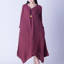 Load image into Gallery viewer, Irregular Sweep Linen Casual Loose Long Dresses Women Clothes Q2602A - FantasyLinen