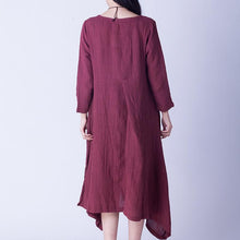 Load image into Gallery viewer, Irregular Sweep Linen Casual Loose Long Dresses Women Clothes Q2602A - FantasyLinen