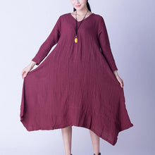 Load image into Gallery viewer, Irregular Sweep Linen Casual Loose Long Dresses Women Clothes Q2602A - FantasyLinen
