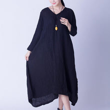 Load image into Gallery viewer, Irregular Sweep Linen Casual Loose Long Dresses Women Clothes Q2602A - FantasyLinen