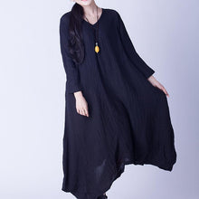 Load image into Gallery viewer, Irregular Sweep Linen Casual Loose Long Dresses Women Clothes Q2602A - FantasyLinen