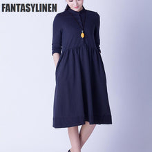 Load image into Gallery viewer, Elegant Warm Loose Casual Dress Women Tops Q0809A - FantasyLinen
