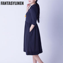 Load image into Gallery viewer, Elegant Warm Loose Casual Dress Women Tops Q0809A - FantasyLinen