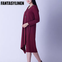 Load image into Gallery viewer, Asymmetrical Casual Loose Long Sleeve Dress Women Clothes Q2801A - FantasyLinen