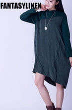 Load image into Gallery viewer, Green and Black Silk Fitting Dresses Women Clothes Q2803A - FantasyLinen