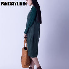 Load image into Gallery viewer, Green and Black Silk Fitting Dresses Women Clothes Q2803A - FantasyLinen