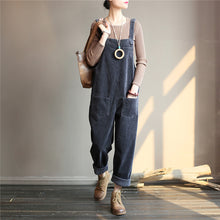 Load image into Gallery viewer, Wide Leg Corduroy Overalls For Women/Casual Jumpsuit/Winter and Spring Jumpsuit, Blue and Beige color Overalls fit Summer