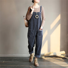 Load image into Gallery viewer, Wide Leg Corduroy Overalls For Women/Casual Jumpsuit/Winter and Spring Jumpsuit, Blue and Beige color Overalls fit Summer
