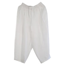 Load image into Gallery viewer, Women's White Loose Linen Bloomers Harem Pants