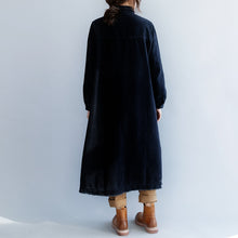 Load image into Gallery viewer, Women's Corduroy Loose Vintage Big Pocket Dress