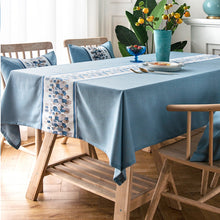 Load image into Gallery viewer, Cotton Linen Embroidered Table Tablecloth Wedding Tablecloth Custom Size Tablecloth