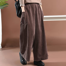 Load image into Gallery viewer, Women Loose Corduroy Wide Legs Pants
