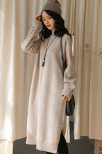 Load image into Gallery viewer, Women's Casual Blue Turtleneck Wool Sweater