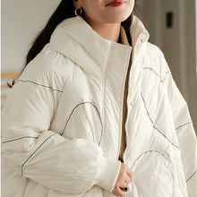 Load image into Gallery viewer, Winter Puffer Jacket, Warm Black Puffer Coat, Puffer Jacket with Hood

