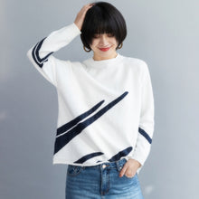 Load image into Gallery viewer, Women Creatively Patterned Round Collar Knit Sweater
