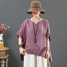 Load image into Gallery viewer, Loose Summer Short Linen Blouse Women Casual Tops 7115
