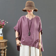 Load image into Gallery viewer, Loose Summer Short Linen Blouse Women Casual Tops 7115