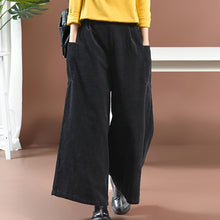 Load image into Gallery viewer, Women Loose Corduroy Wide Legs Pants
