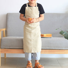 Load image into Gallery viewer, Children's Simple Pure Color Linen Art Painting Apron Workwear