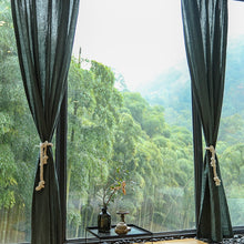 Load image into Gallery viewer, Luxurious Blackish Green100% Pure Linen Curtains Sheer Curtains