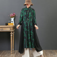 Load image into Gallery viewer, Women's Loose Printed Spliced Stand Collar Dress