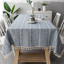 Load image into Gallery viewer, Linen Striped Tablecloth.Rectangular Linen Tablecloths.Large Tablecloth.Custom Made Tablecloth