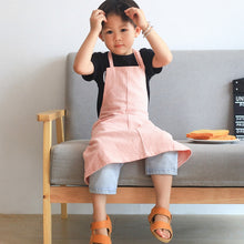 Load image into Gallery viewer, Children's Simple Pure Color Linen Art Painting Apron Workwear