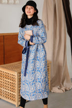 Load image into Gallery viewer, Women Winter Thick Prints Drawstring Waist Dress