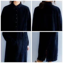 Load image into Gallery viewer, Women's Corduroy Loose Vintage Big Pocket Dress
