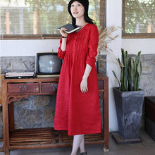 Load image into Gallery viewer, Loose Linen V-Neck Dress For Women